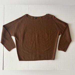 Uniqlo Brown Women's Boatneck Ribbed Sweater Large